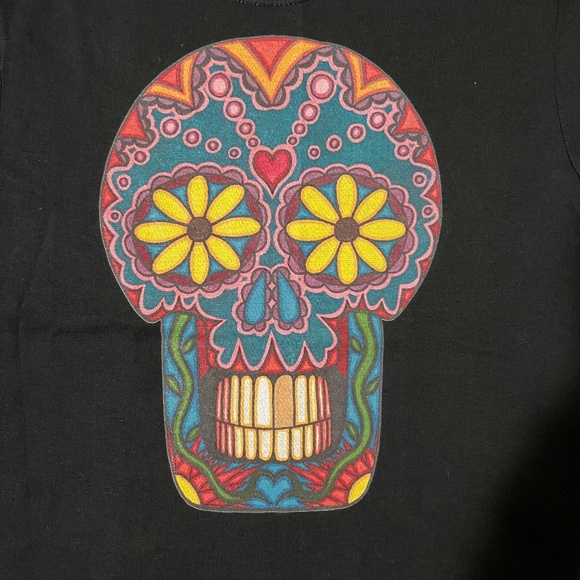 Gold Tooth Originals "DAISY  Eyes" Skull Art Women's T-shirt, Size L; NWOT - Picture 2 of 10